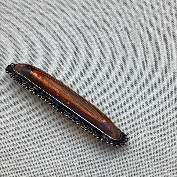 Antique Dragons Breath And Sterling Silver Brooch - Picture 2 of 4